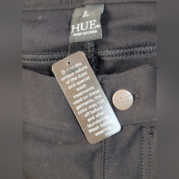 HUE Essential Denim Legging in Black size Large Pull On Soft Stretchy Fabric - Picture 11 of 11